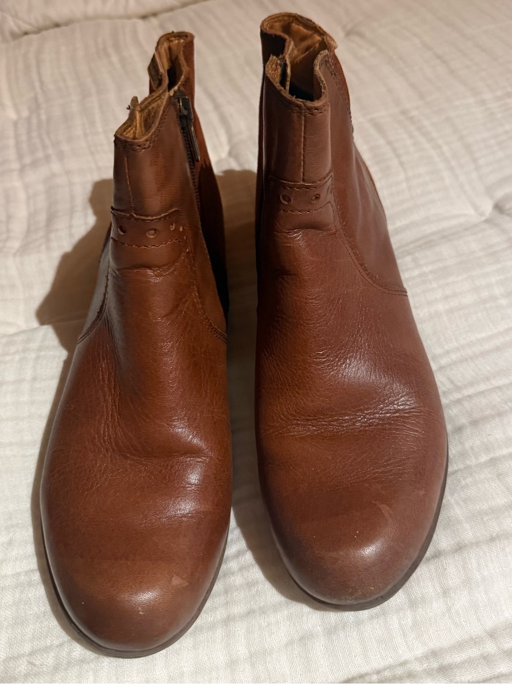 PIKOLINOS Brown Leather Ankle Boots with Side Zipper